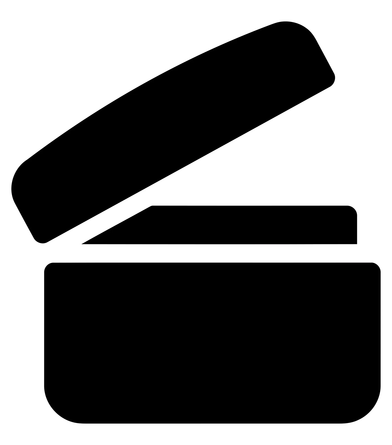Open Container Icon in Minimalist Black Vector Style