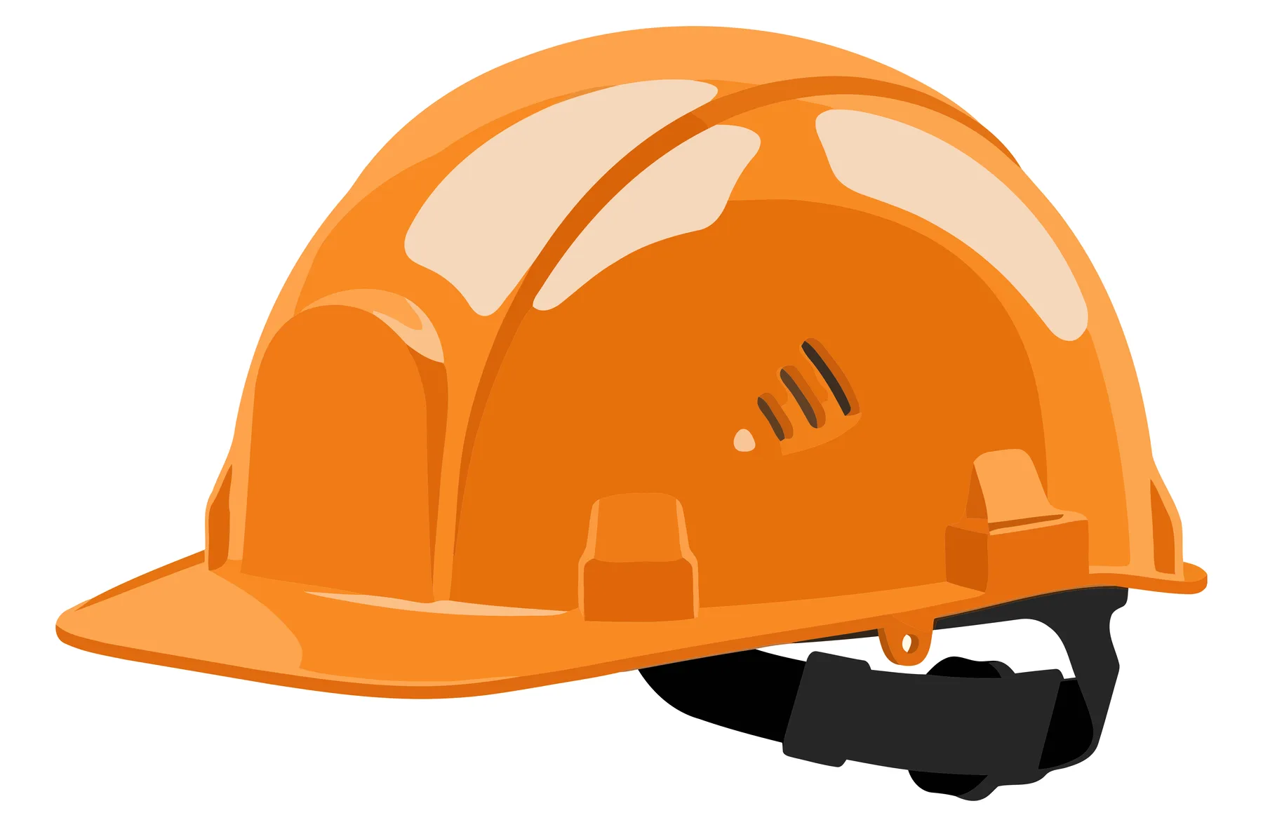 Orange Construction Hard Hat Safety Helmet Vector
