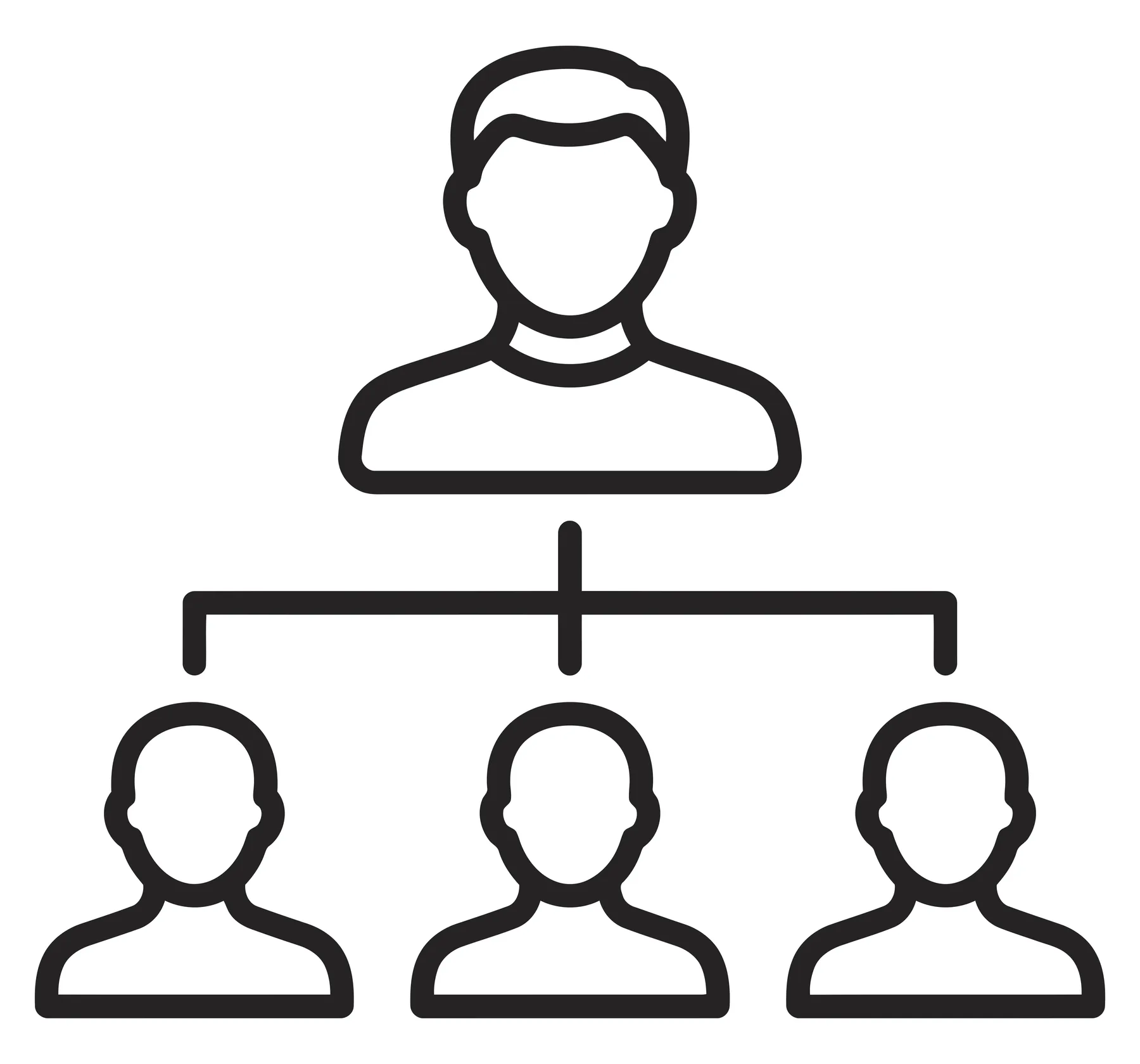 Minimalist Organizational Chart Icon for Business Hierarchy