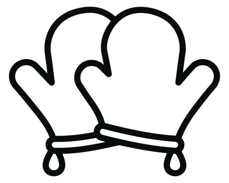 Black and White Oven Mitts Icon Vector