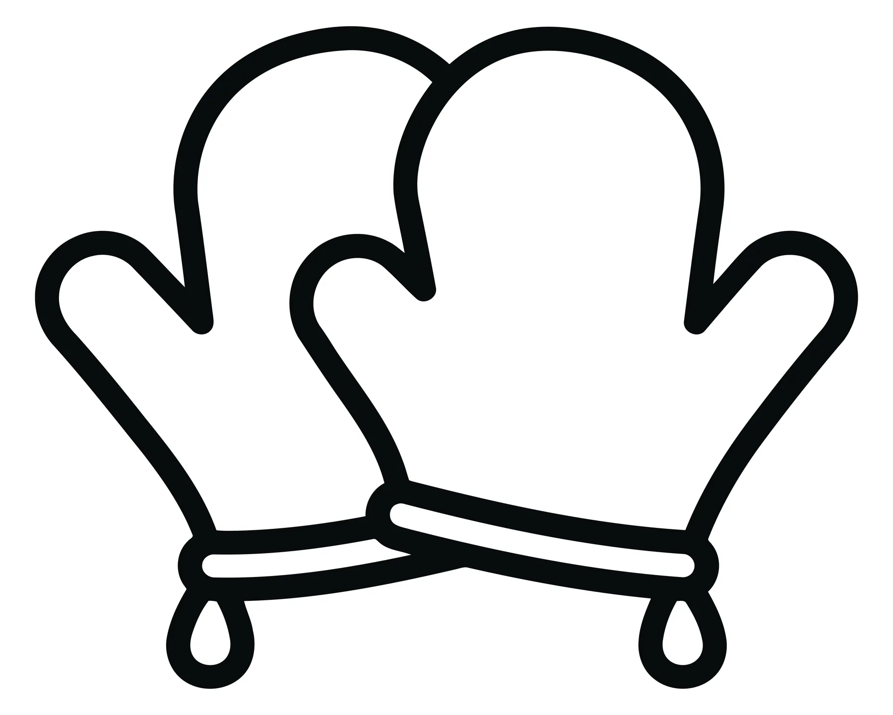 Black and White Oven Mitts Icon Vector