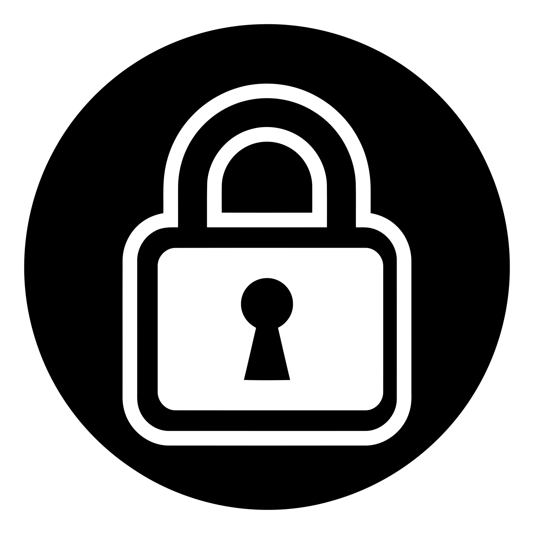 Flat Vector Padlock Icon in Circle for Security and Privacy