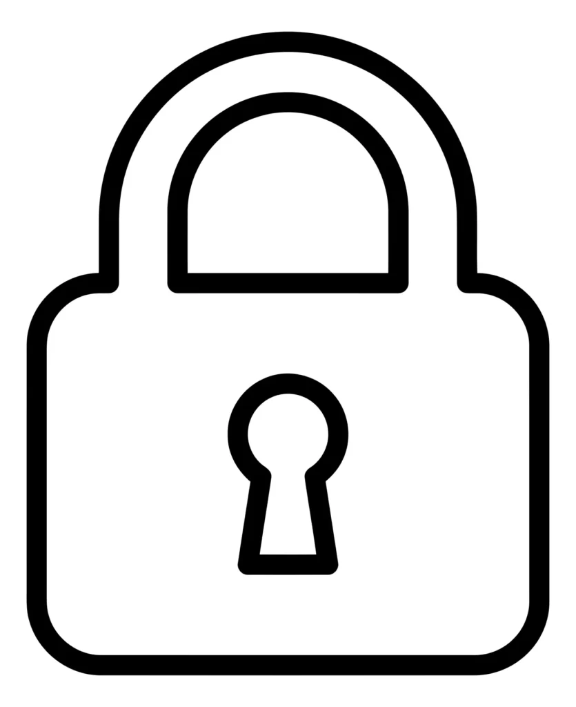 padlock icon, symbol for security, privacy, and protection, vector illustration