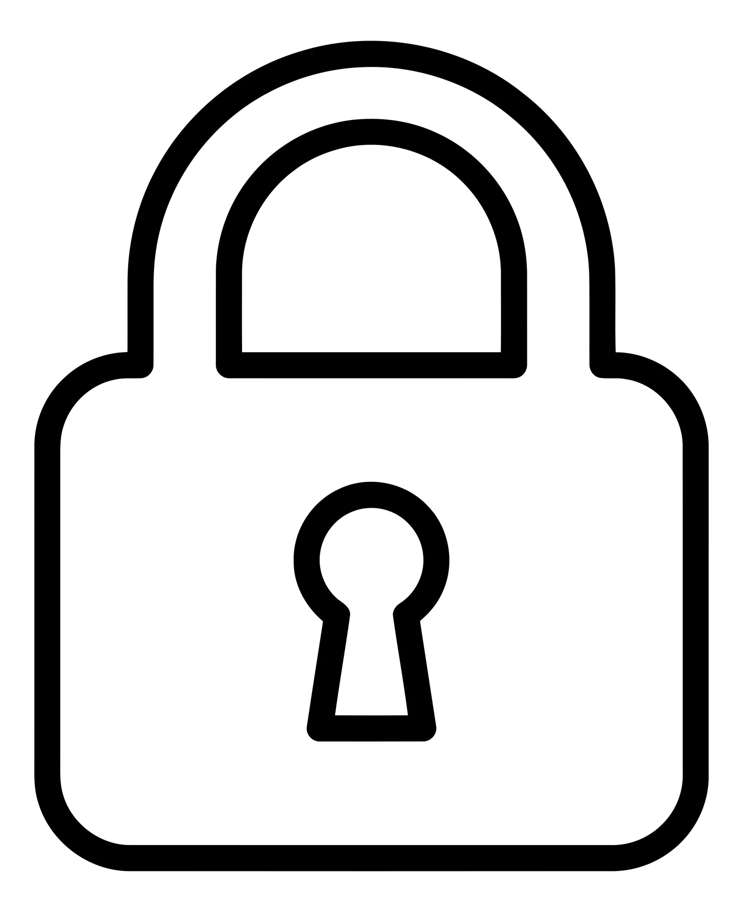 padlock icon, symbol for security, privacy, and protection, vector illustration