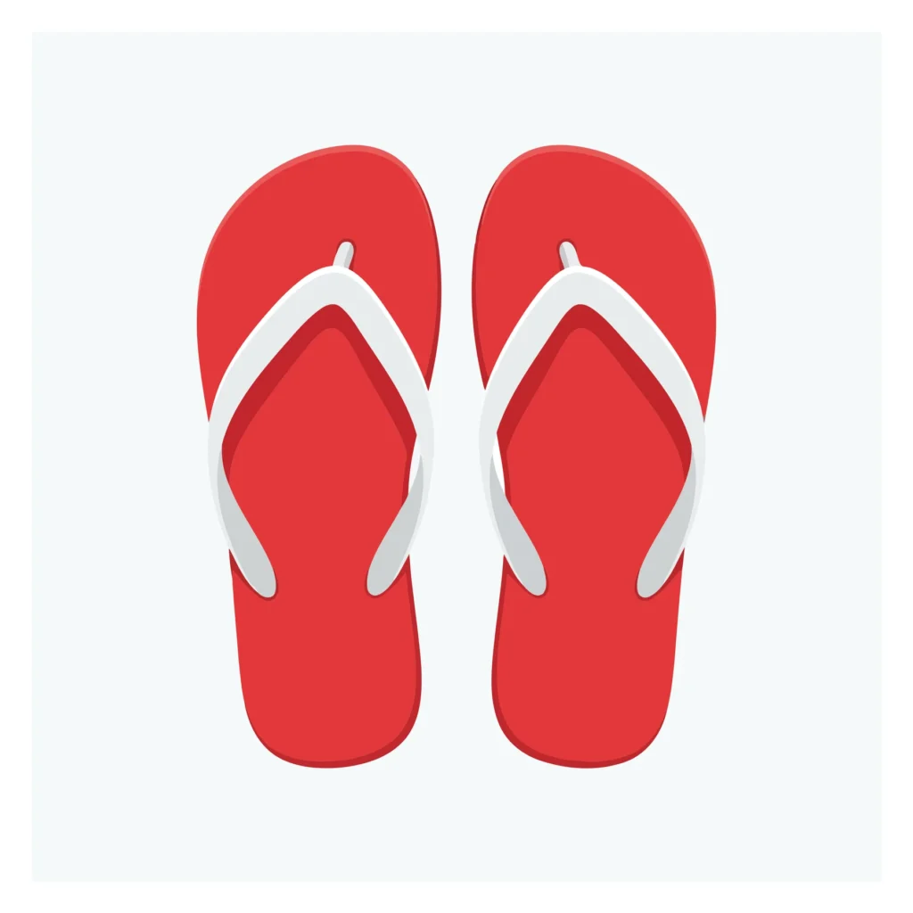 pair of red flip flops