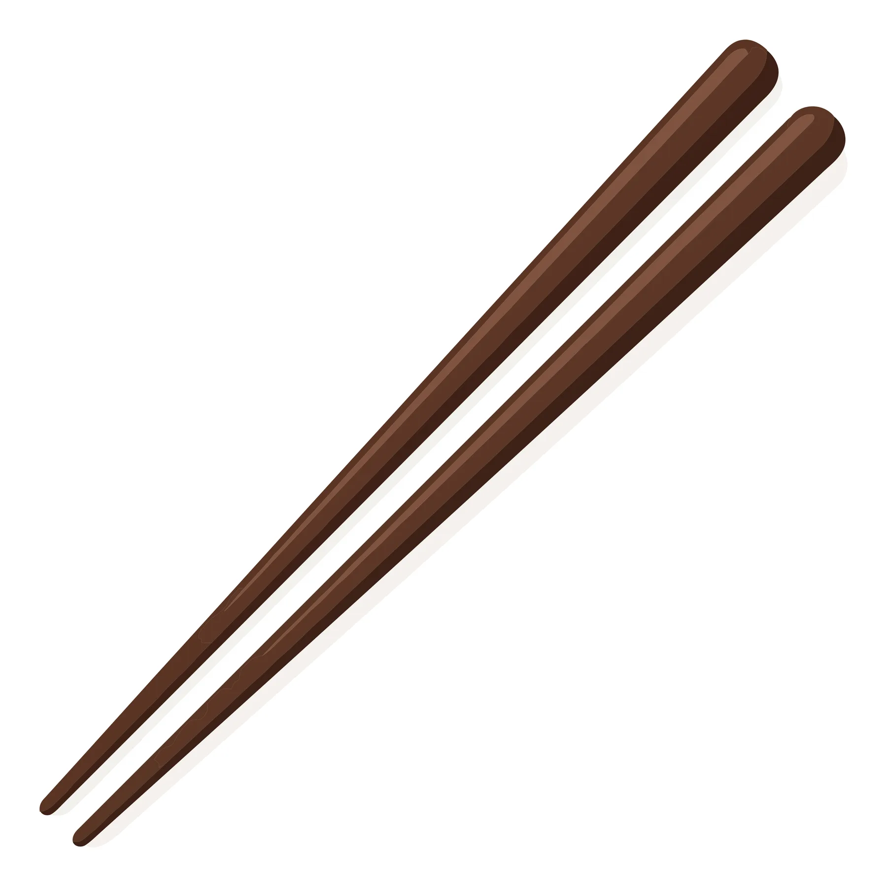Pair of Traditional Wooden Chopsticks Isolated on White