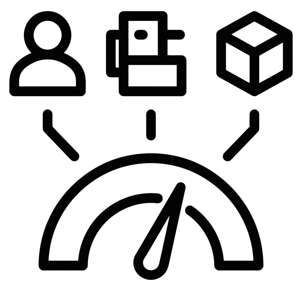 performance monitoring and optimization gauge icon