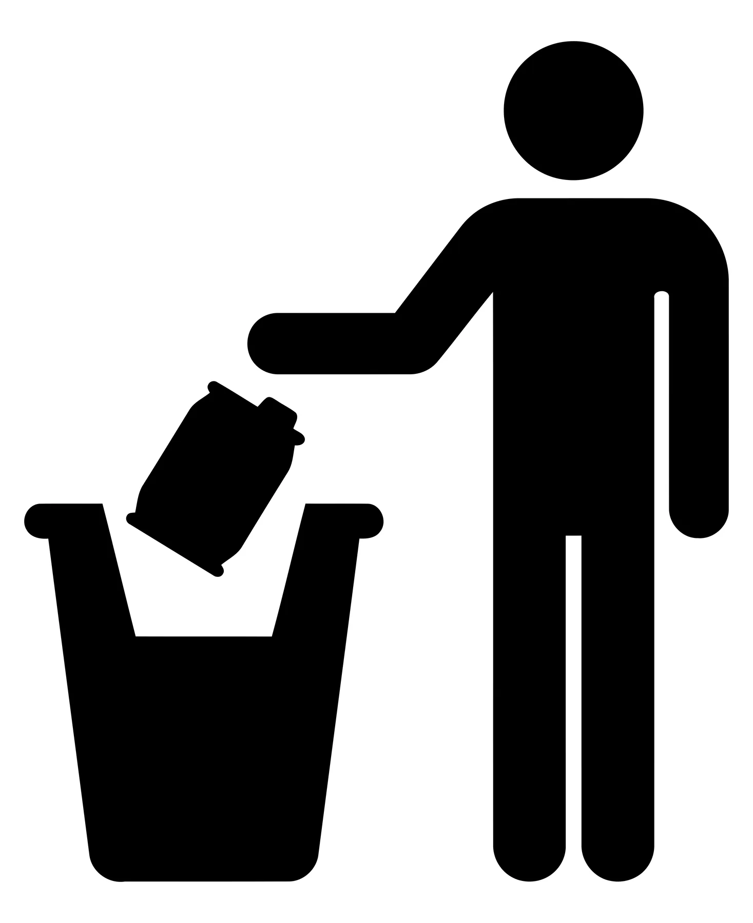 Person Throwing Trash into Bin Icon