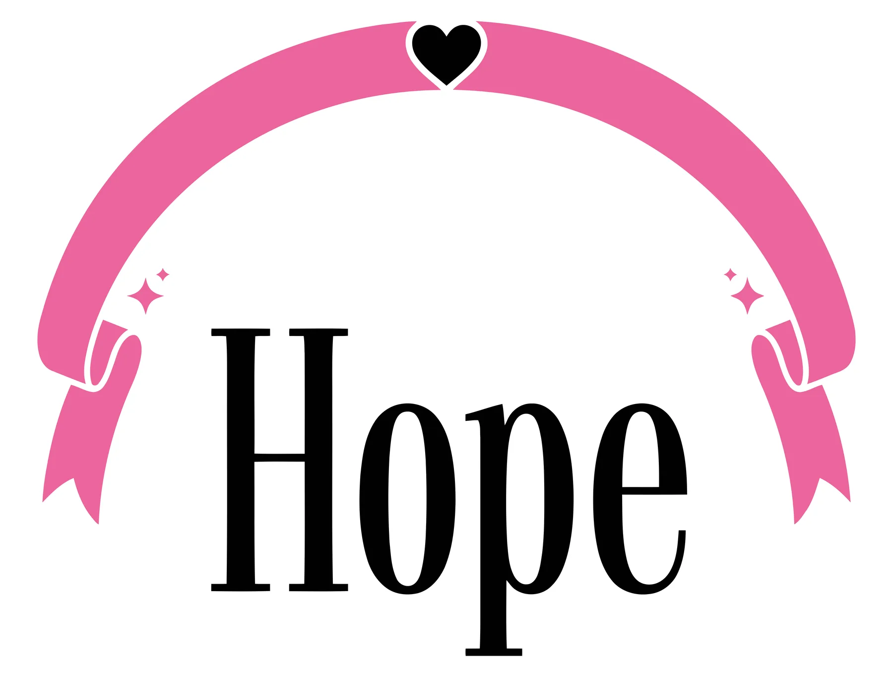 Pink Ribbon Arch with Heart and Hope Text Vector