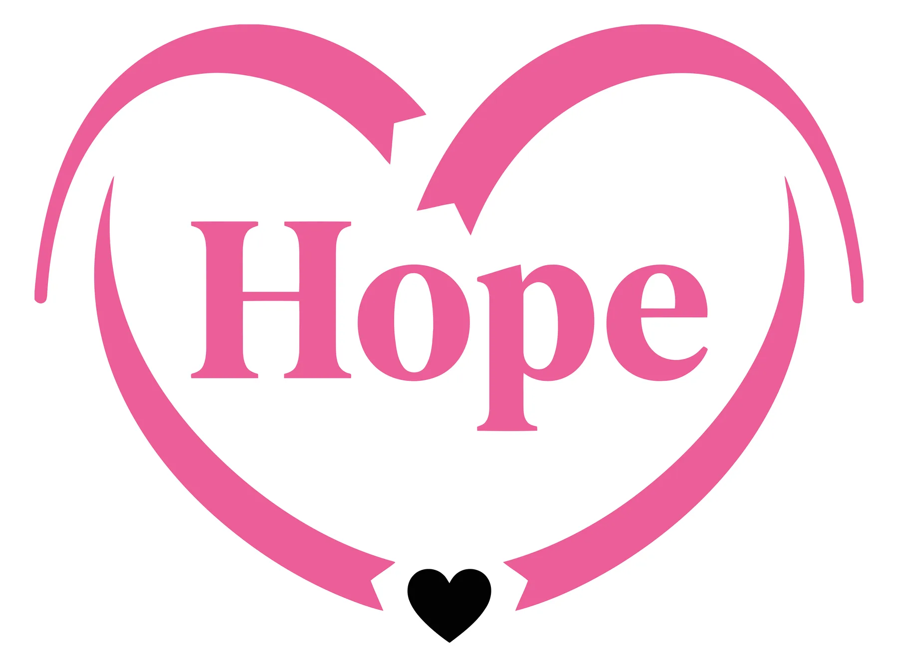 Pink Ribbon Heart Frame with Hope Text
