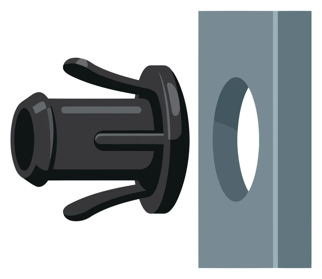 plastic fastener or pushin rivet for automotive and industrial assembly