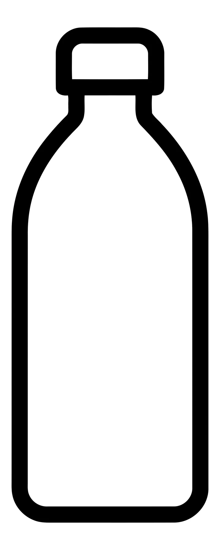 Black Plastic Water Bottle Icon Vector