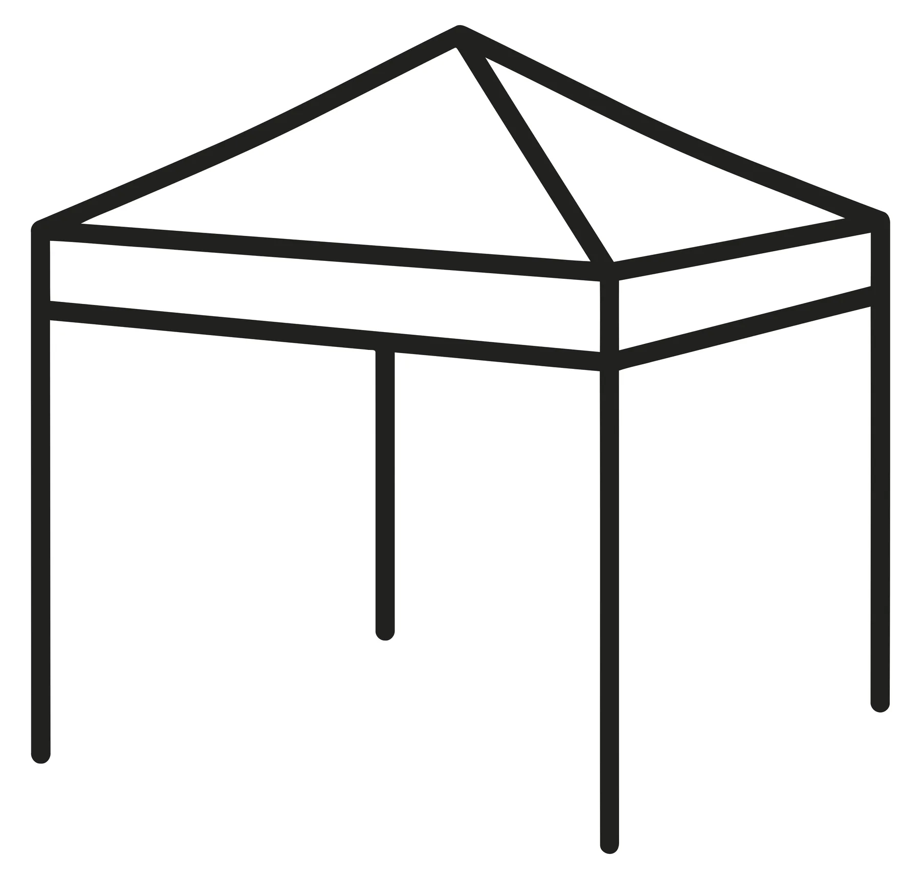 Minimalist Pop Up Canopy Tent Line Art Icon