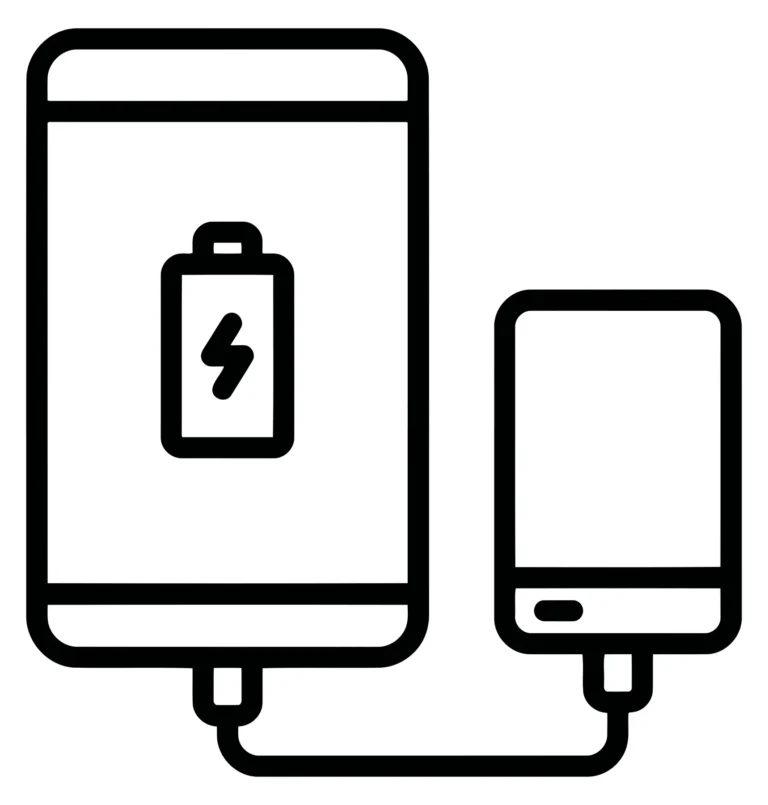 power bank charging a smartphone icon
