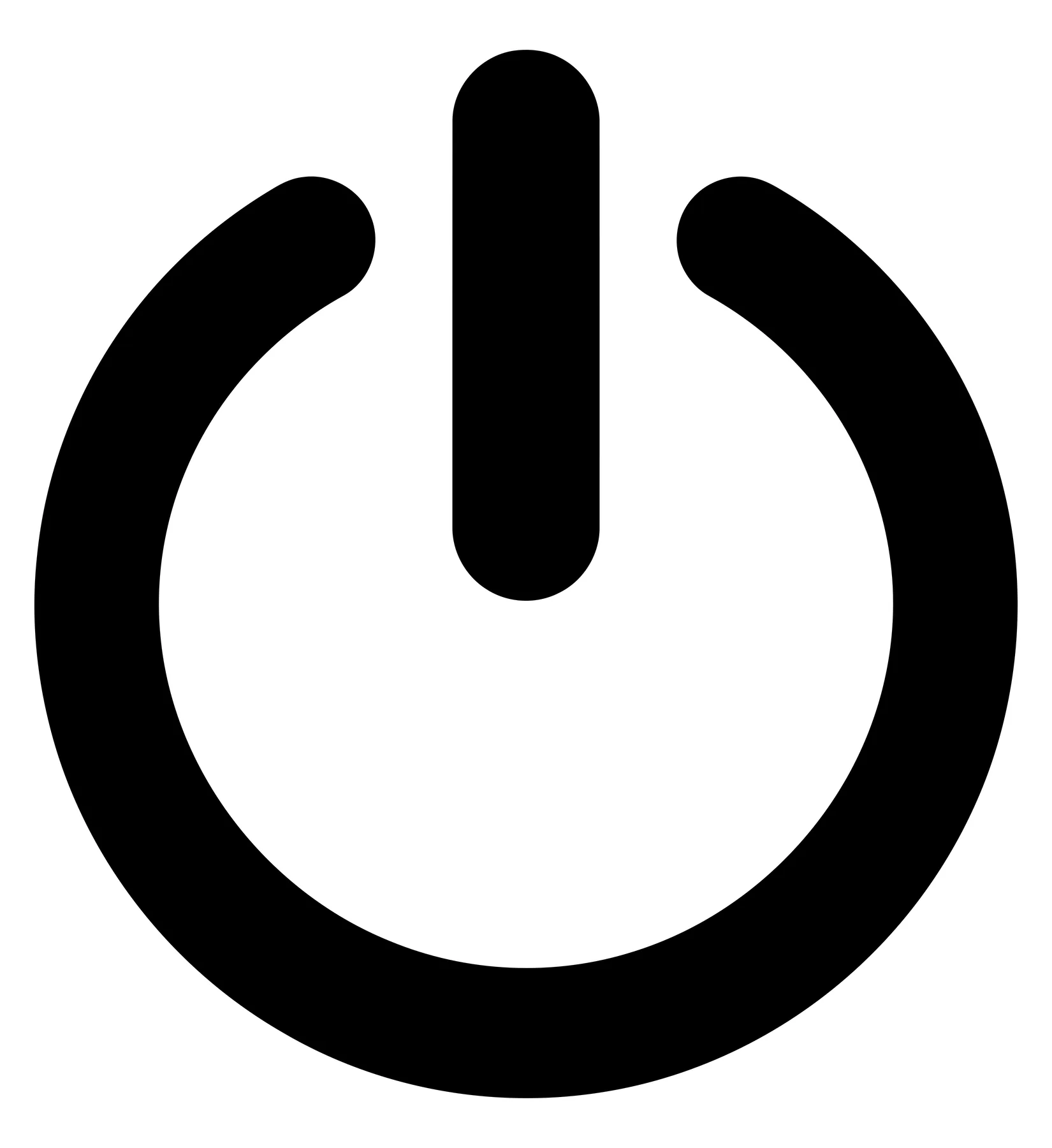 Minimalist Power Button Icon in Black and White