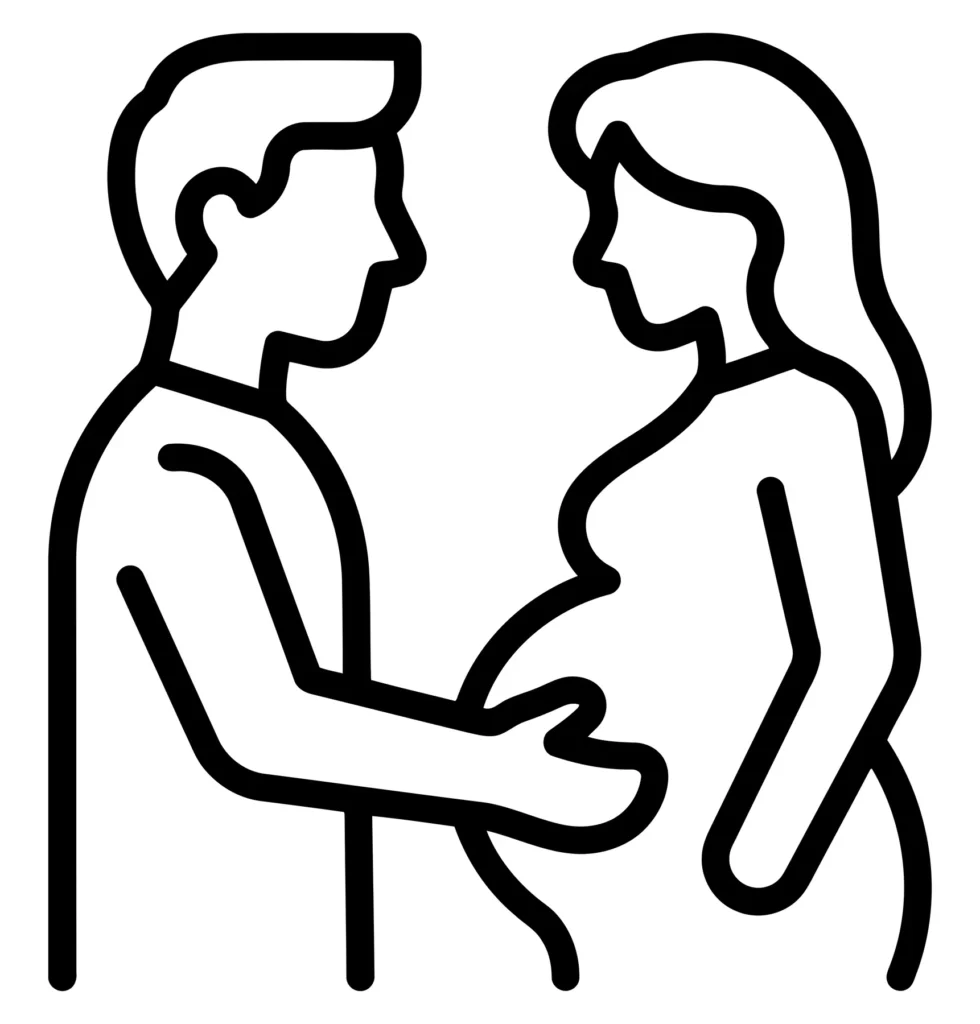 pregnant woman with husband icon