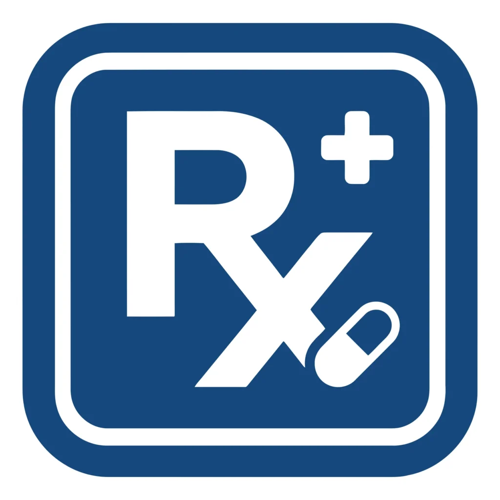 prescription rx symbol with pill icon