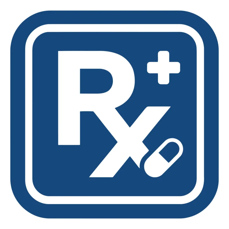 Prescription Rx Symbol with Pill Icon Vector