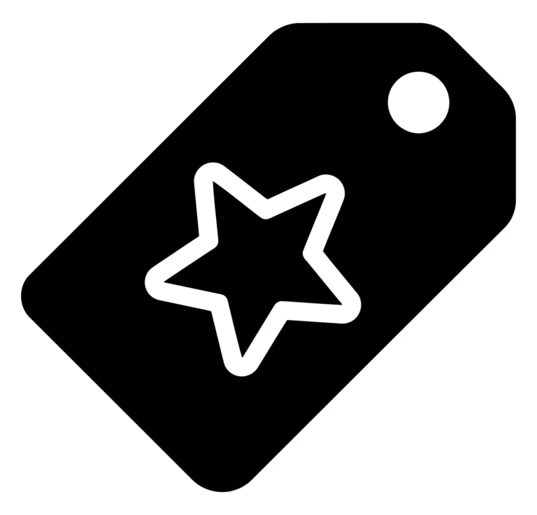 price tag icon with a star symbol