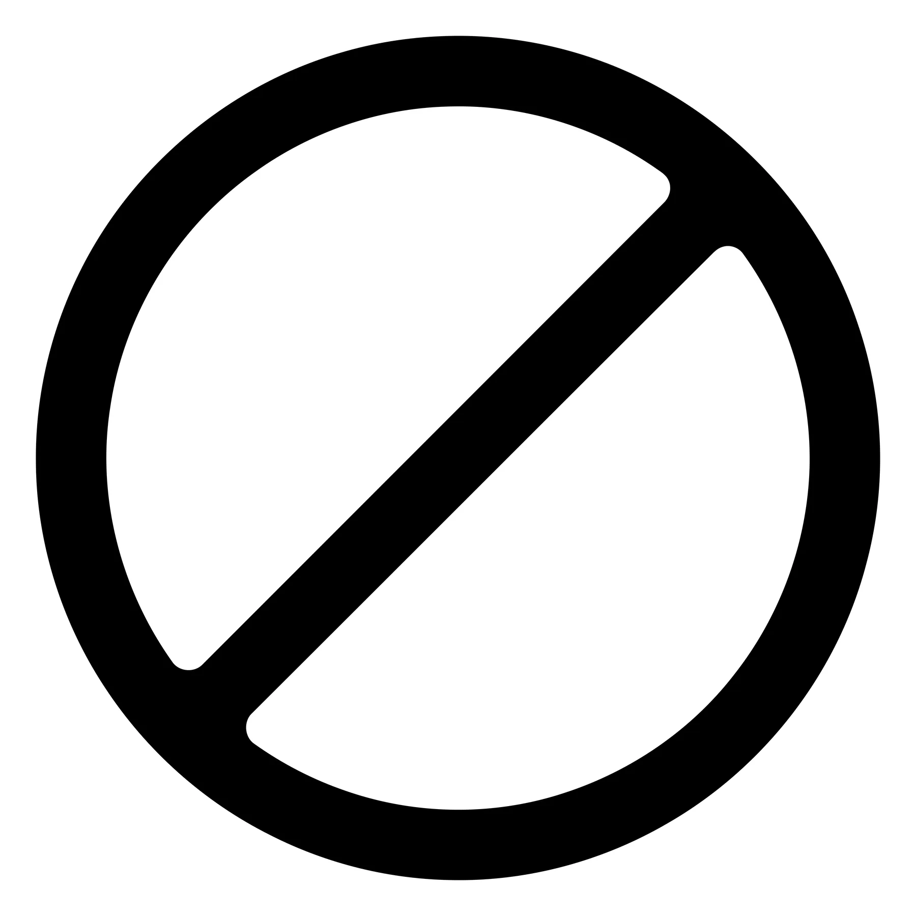 Black Prohibition Sign Icon in Circle