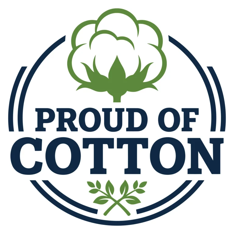 Circular Cotton Boll Logo Design with Green Leaves