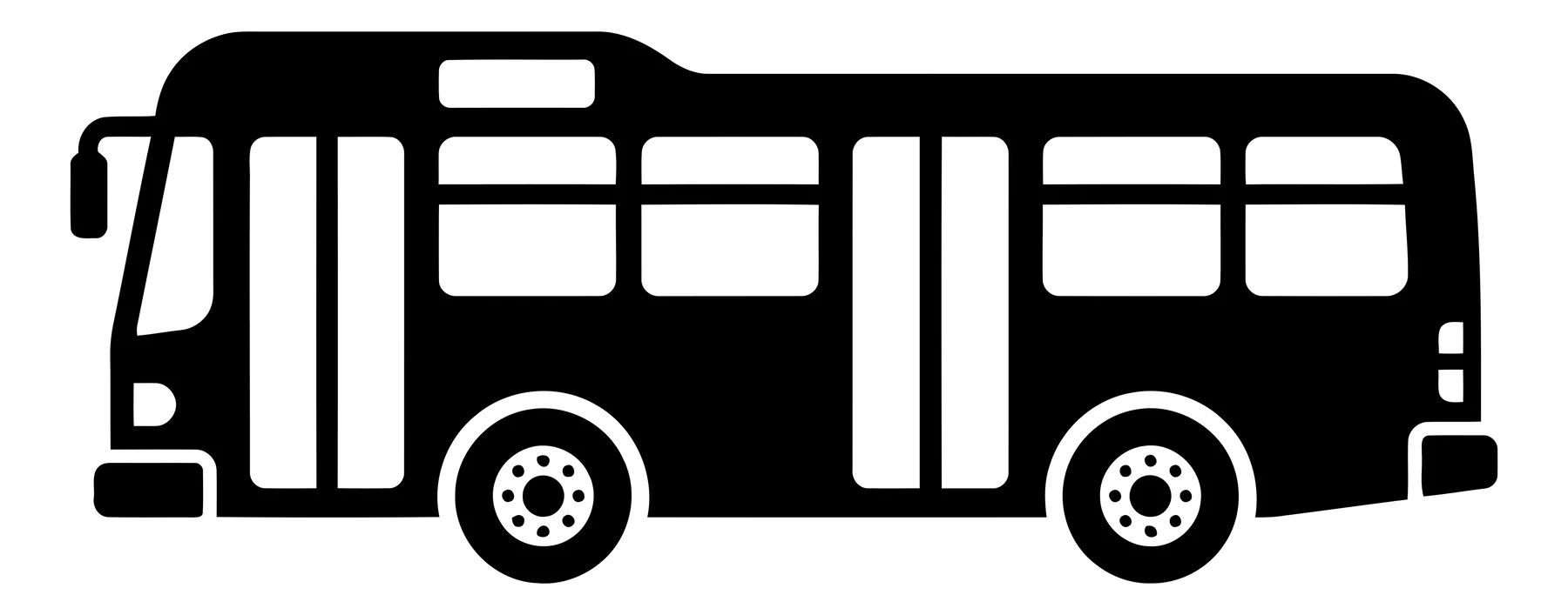 Black City Bus Silhouette Vector Icon