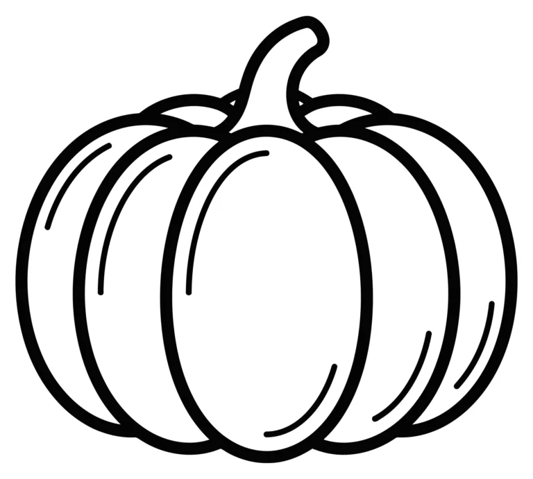 Simple Line Art Pumpkin Vegetable Icon