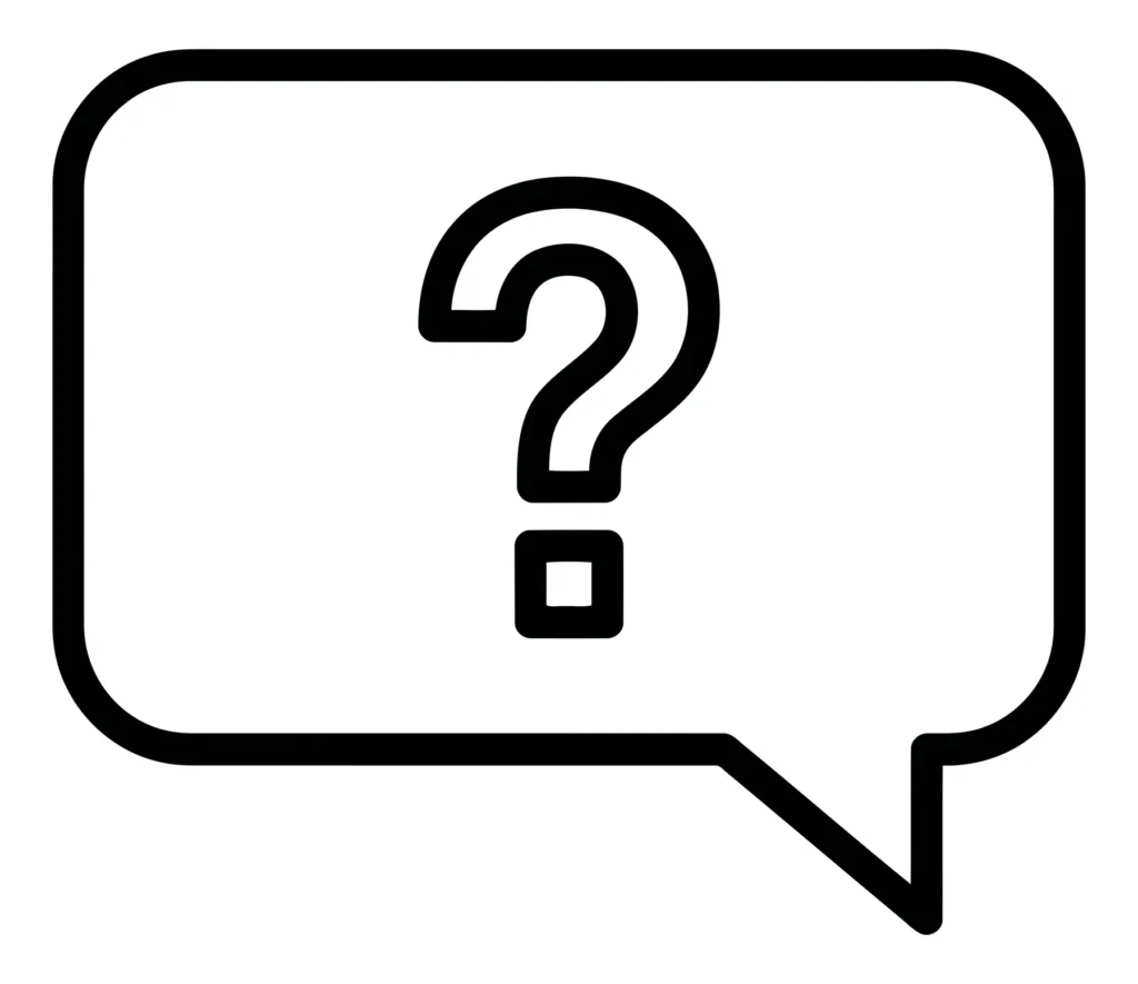 question mark in speech bubble icon