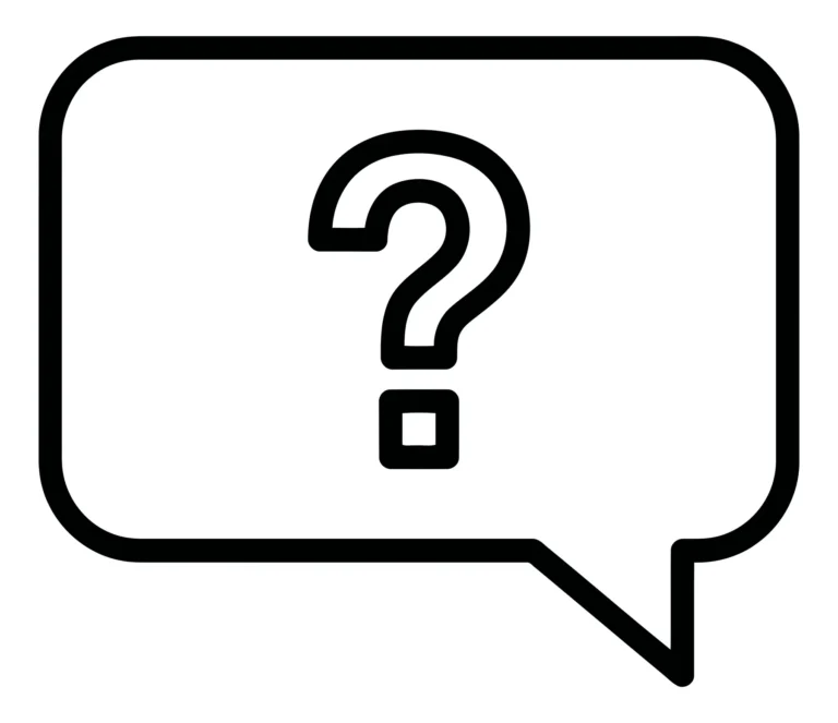 question mark in speech bubble icon