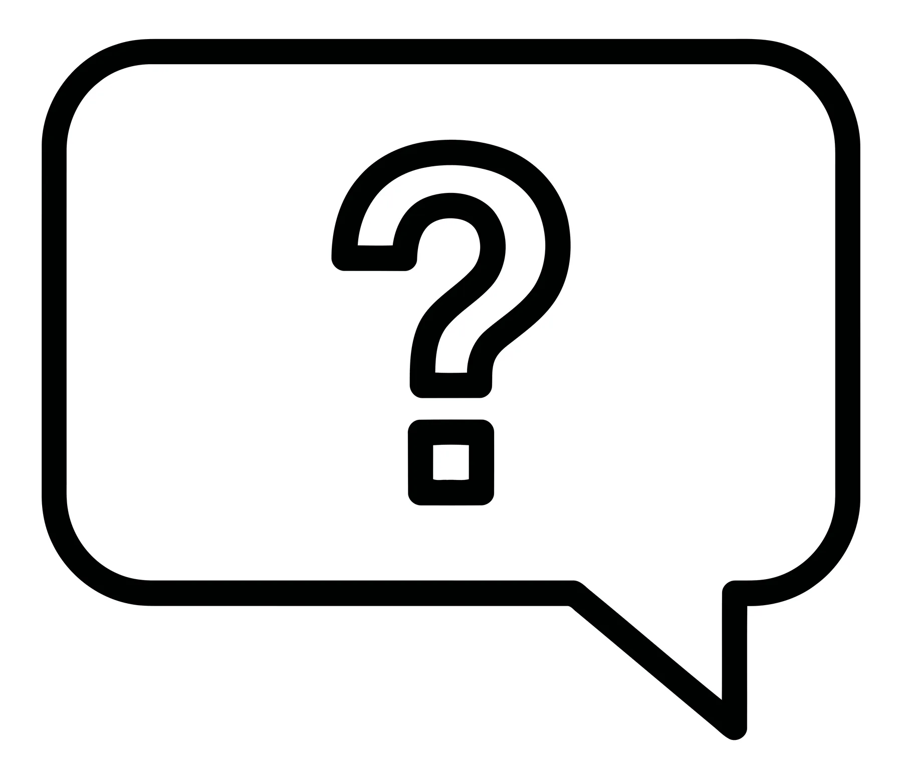 Black Question Mark in Speech Bubble Icon