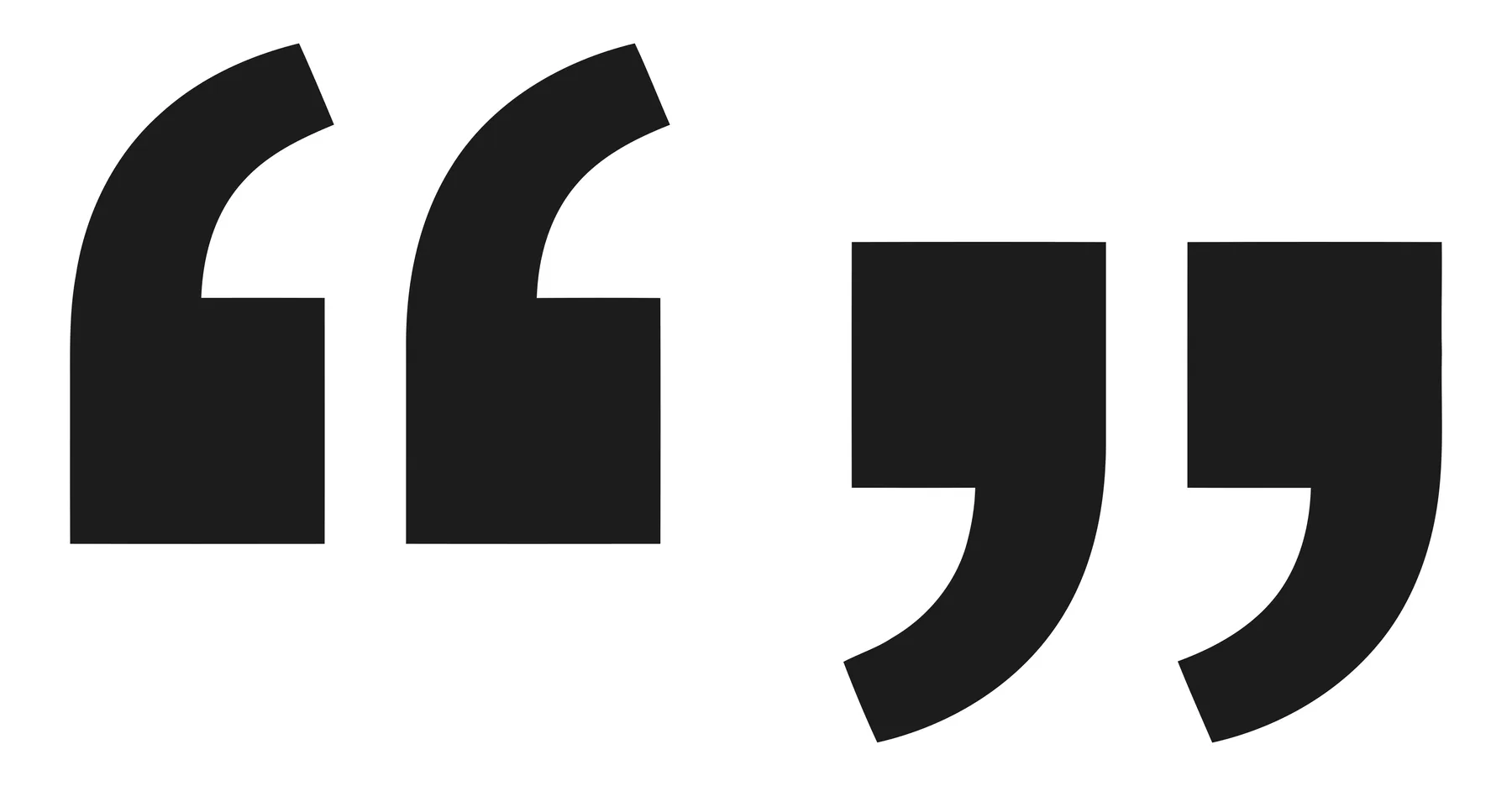 Black Quotation Marks Icon in Minimalist Style