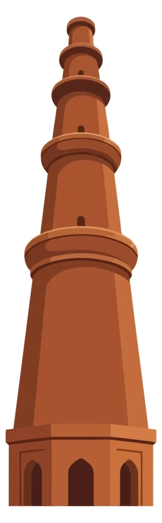 qutub minar historical monument in delhi, india