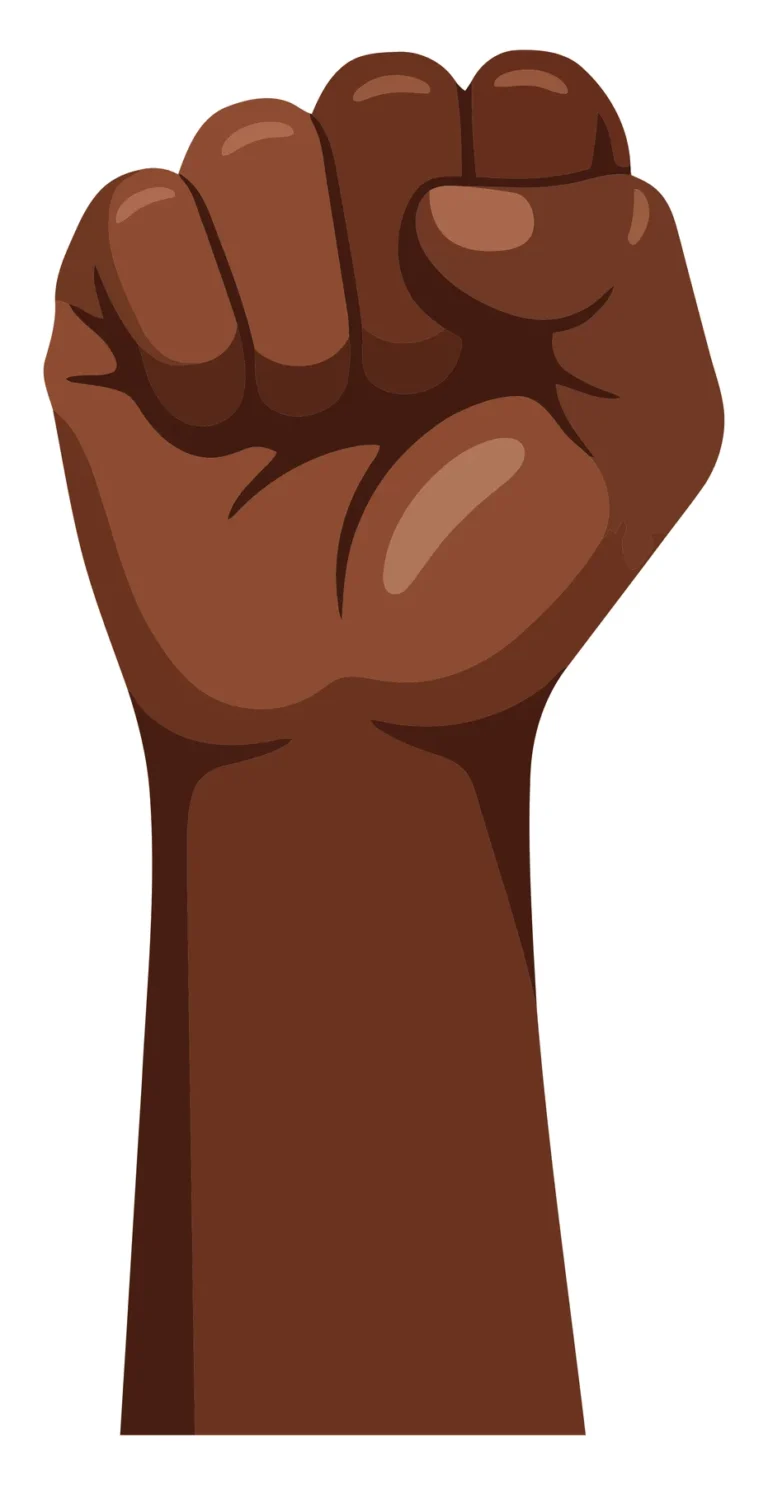 Brown Raised Fist Symbol of Protest and Power