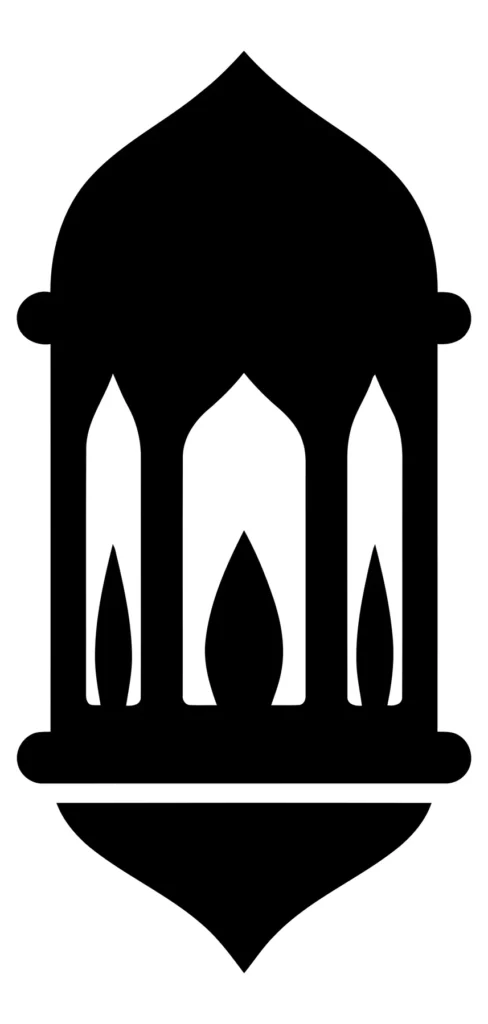 ramadan lantern icon, traditional islamic lamp silhouette