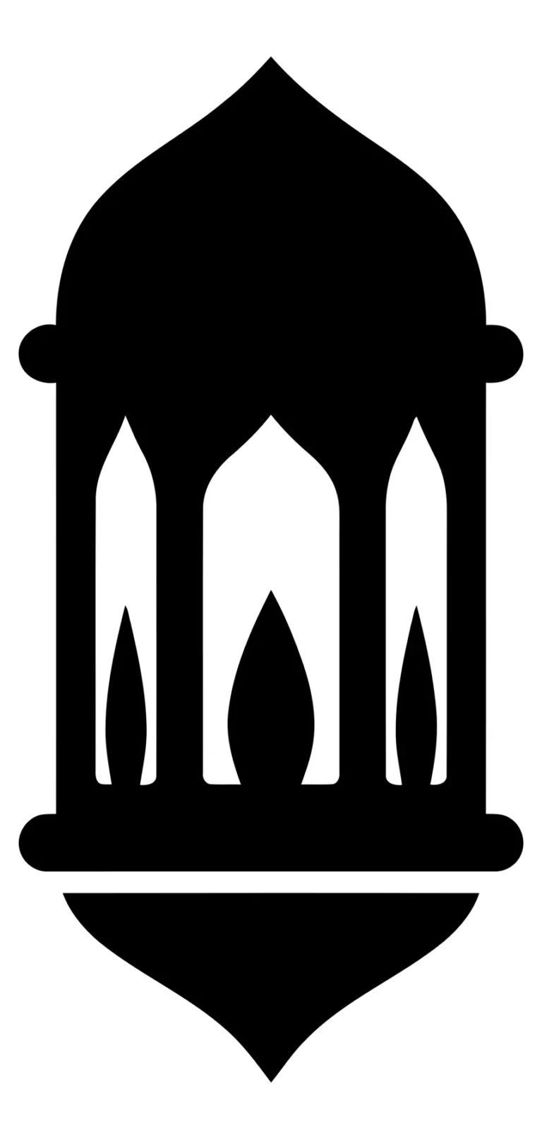 ramadan lantern icon, traditional islamic lamp silhouette