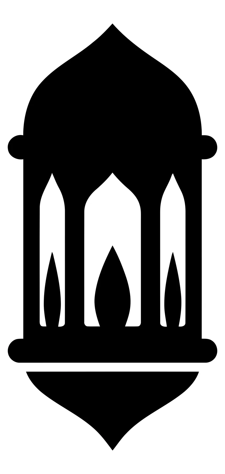 Traditional Islamic Ramadan Lantern Silhouette Icon