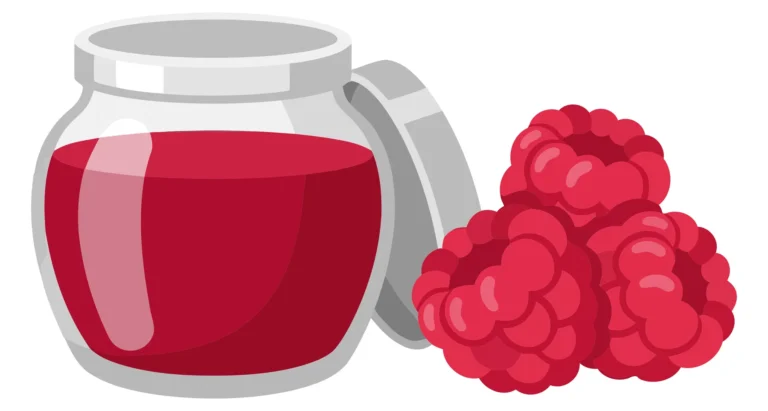 raspberry jam jar isolated on white background