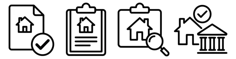 Real Estate Document and Property Inspection Icons Set