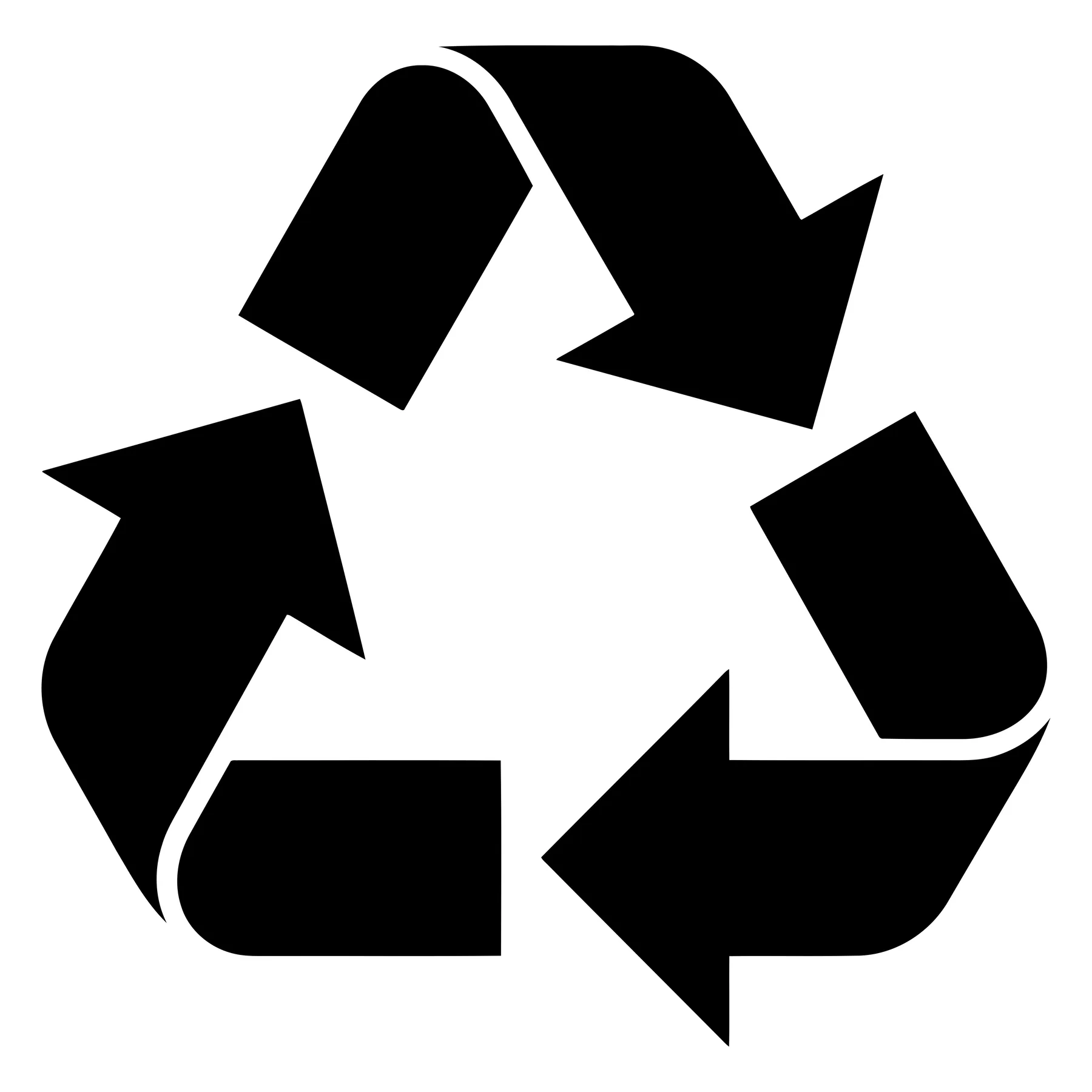 Black Recycle Symbol Icon in Vector Format
