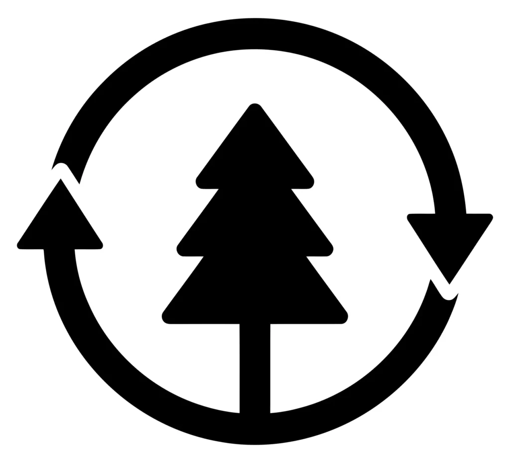 recycle tree symbol, environmental sustainability icon