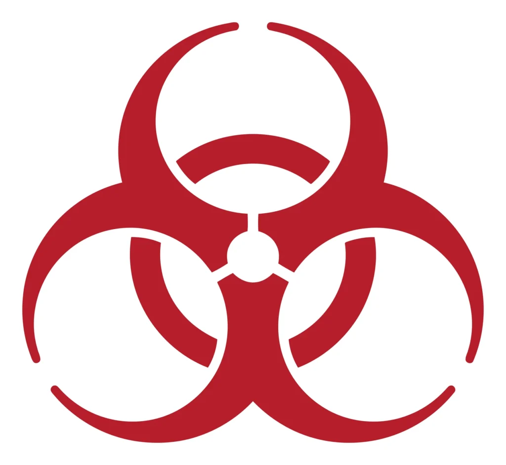 red biohazard symbol icon