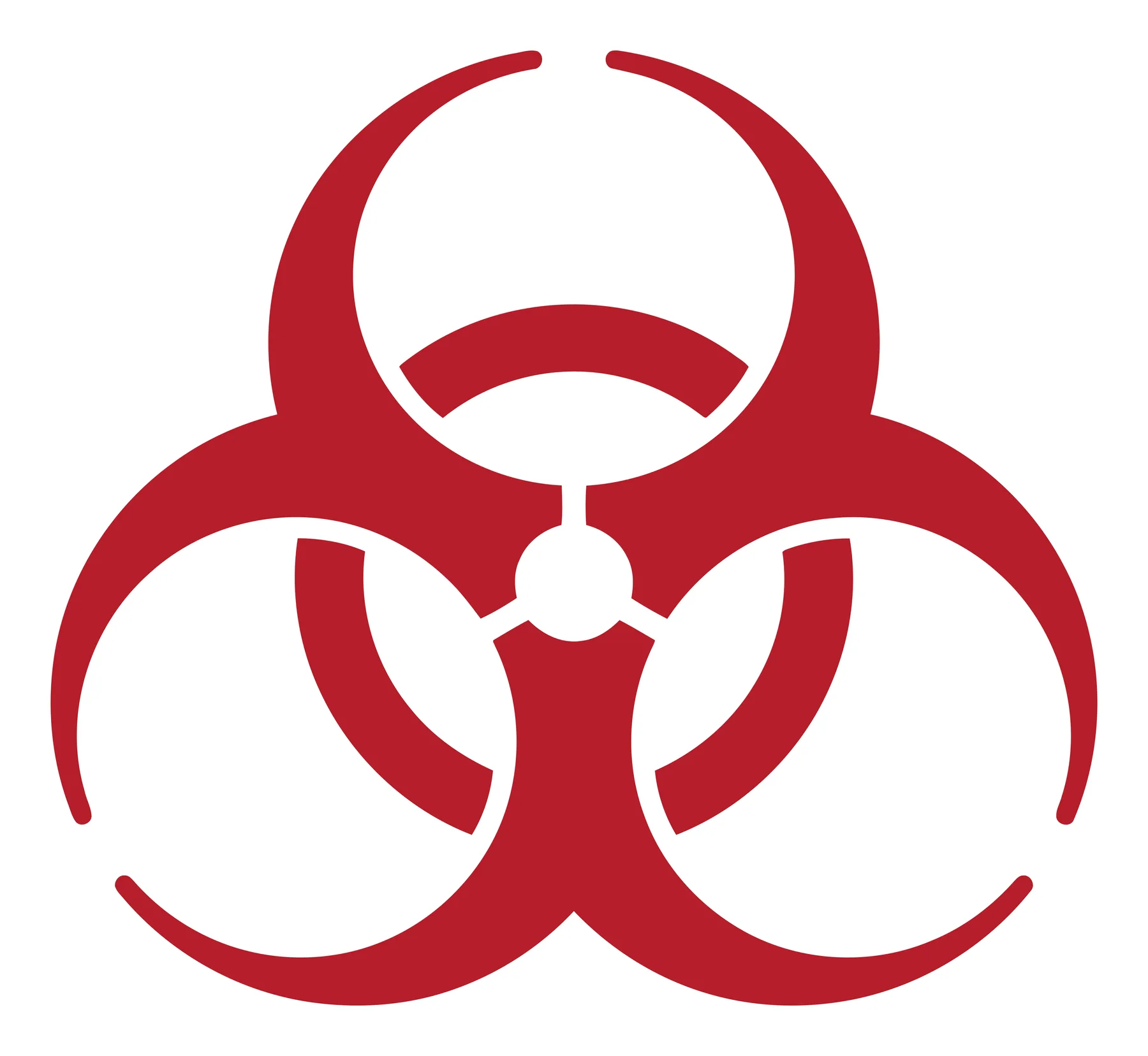 Red Biohazard Symbol Vector Icon