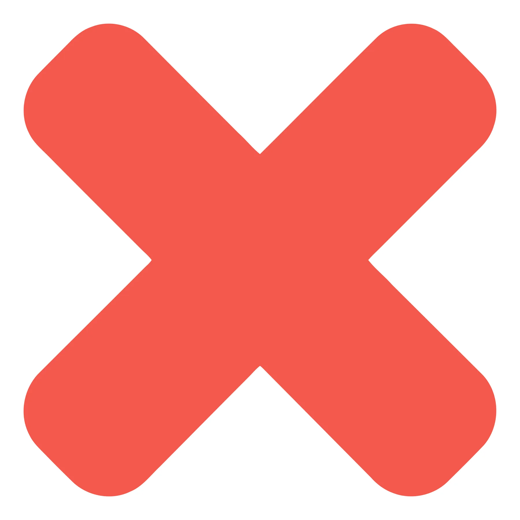 Red Cross Mark Icon in Flat Design