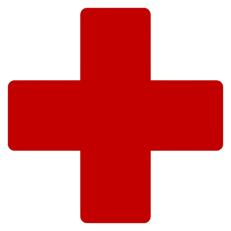 Red Cross Medical Symbol in Flat Design