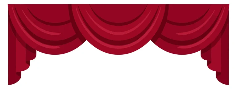Elegant Red Curtain Valance with Swags and Jabots
