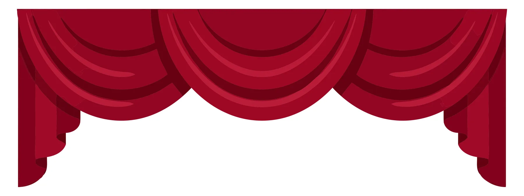 Elegant Red Curtain Valance with Swags and Jabots