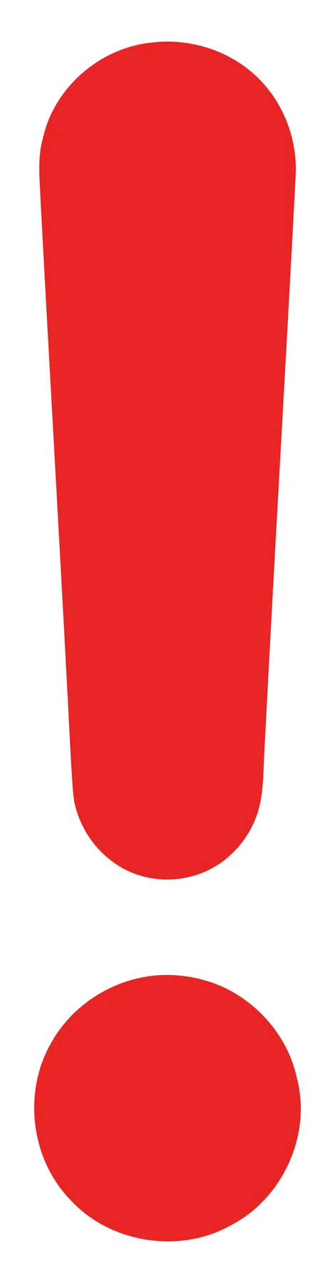 Red Exclamation Mark Icon in Bold Vector Style