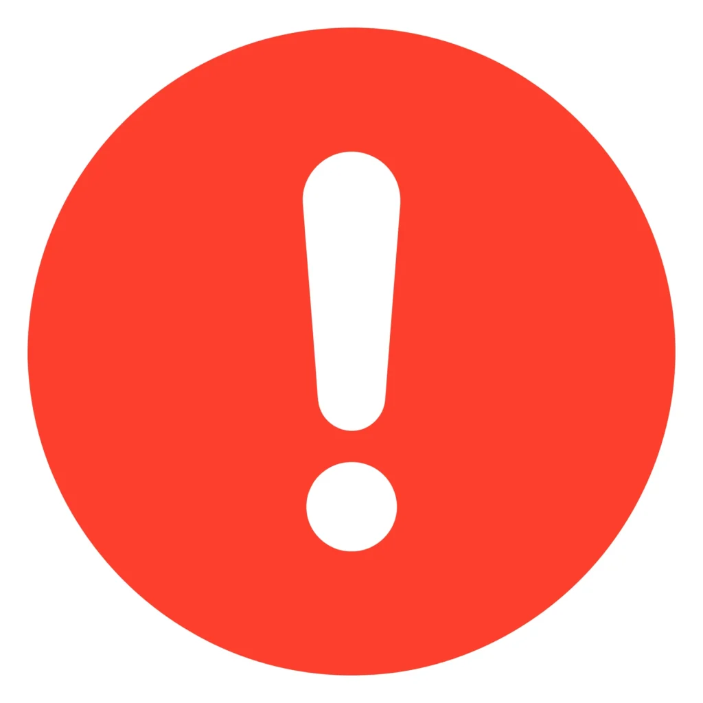 red exclamation mark warning icon vector