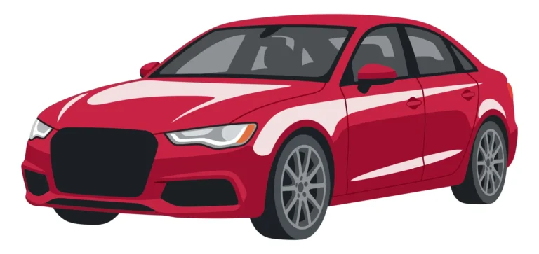 Red Sedan Car Vector Illustration