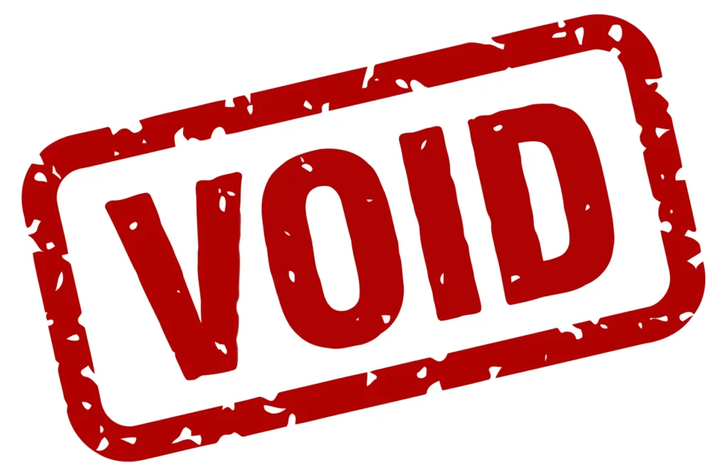 red void rubber stamp